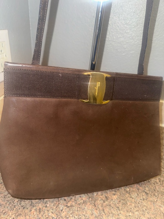 Salvatore Ferragamo Handbags - Salvatore Ferragamo vintage Chocolate Brown Suede Crossbody bag EUC